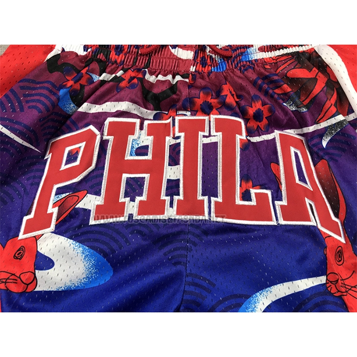 Pantalone Philadelphia 76ers Mitchell & Ness Just Don Lunar New Year Rojo